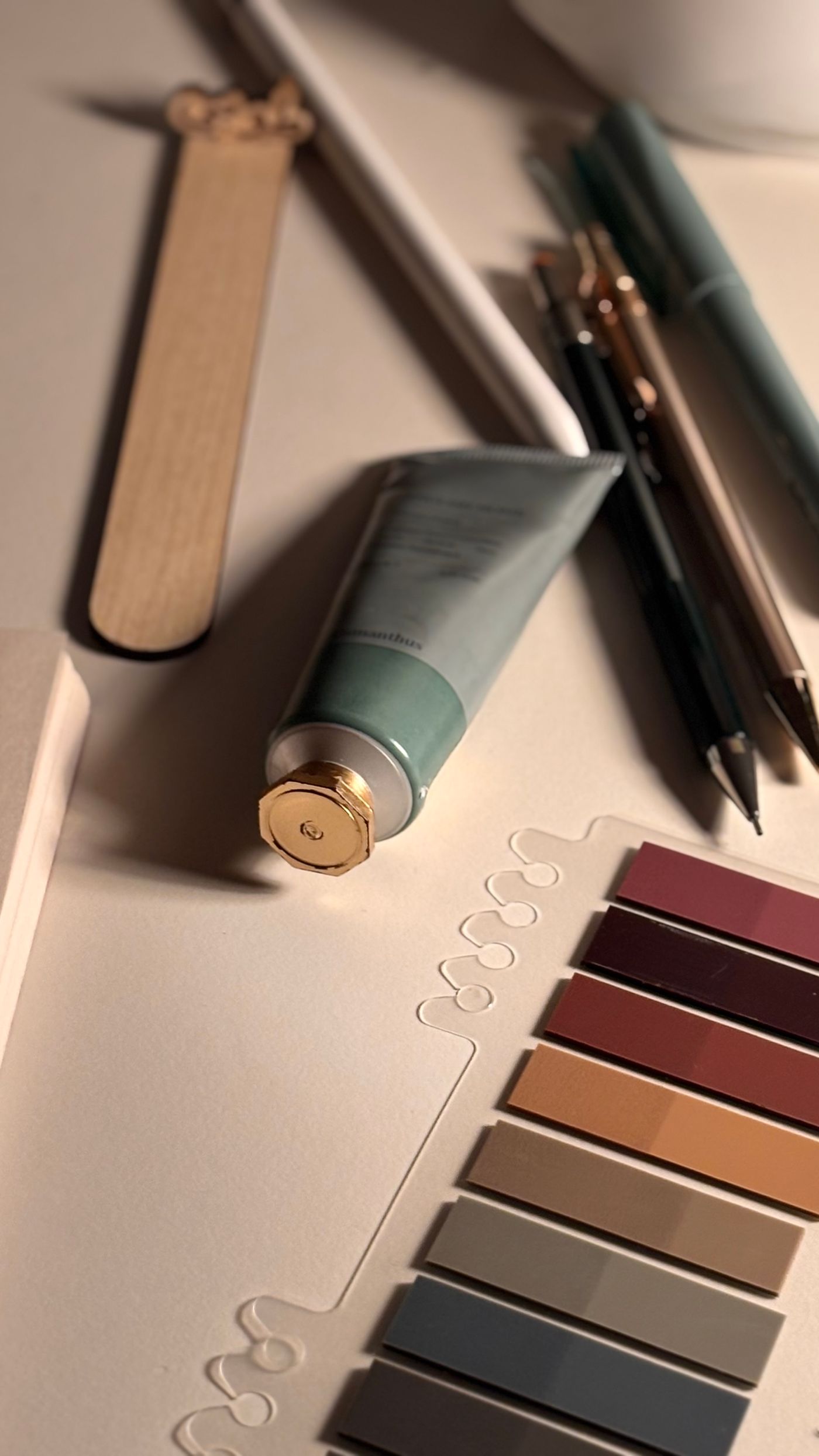 Colour palette and visual planning materials